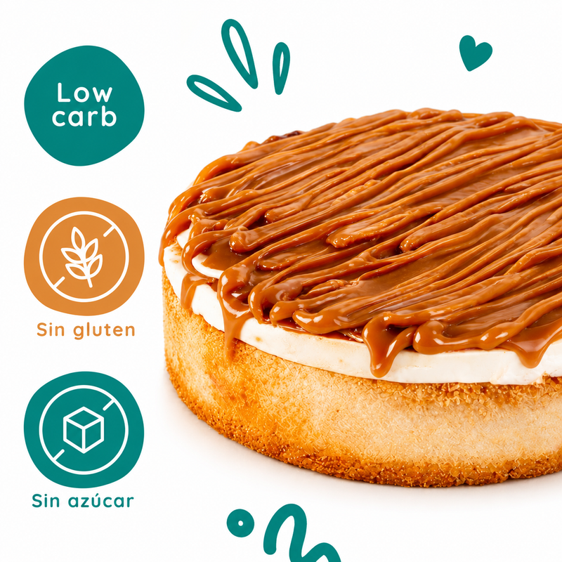 Pastel Cheesecake de cajeta sin azúcar